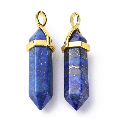 Natural Lapis Lazuli Pointed Pendants G-G025-01G-03-1