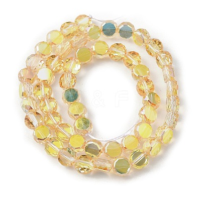 Electroplate Glass Beads Strands EGLA-L045-G-HP01-1