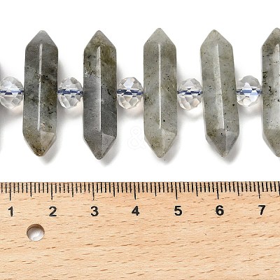 Natural Labradorite Double Terminated Point Beads Strands G-H069-B04-01-1