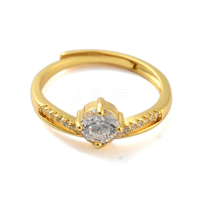 Clear Cubic Zirconia Adjustable Rings RJEW-L120-018G-01-1