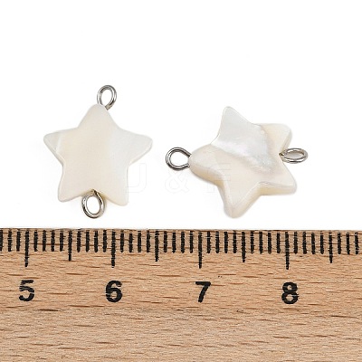 Natural Shell Star Connector Charms X1-STAS-D378-26P-1