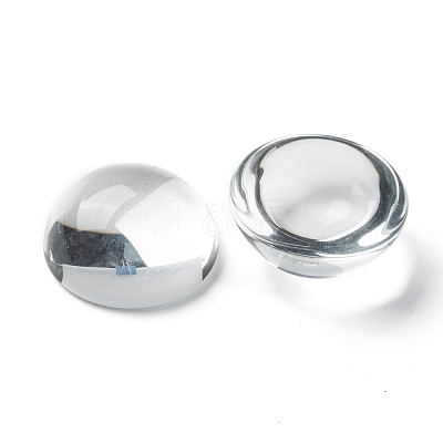 Transparent Half Round Glass Cabochons GGLA-R027-30mm-1