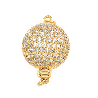 Brass Micro Pave Clear Cubic Zirconia Box Clasps CU-CBA8324-01G-1