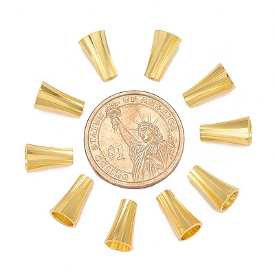 Golden Brass Bead Cone Caps X-KK-E362-G-1