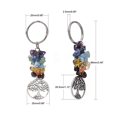 Natural Gemstone Keychain KEYC-JKC00163-02-1