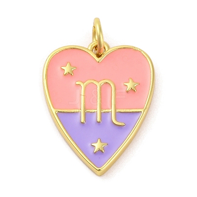 Brass Enamel Pendants KK-Z077-01G-06-1