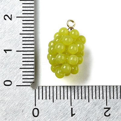 Grape Brass Acrylic Pendants OACR-R006-05G-06-1