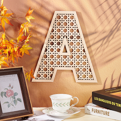 Hollow Wooden 3D Letter Wall Stickers HJEW-WH0043-57A-1