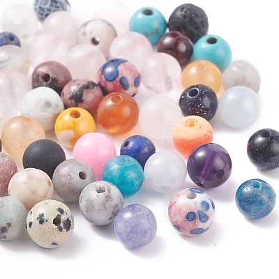 Electroplated Natural & Synthetic Mixed Gemstone Beads G-XCP0009-16-1