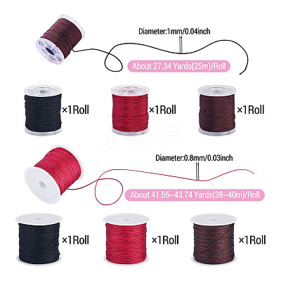 6Rolls 6 Colors Nylon Braided Cord NWIR-TA0001-46D-1