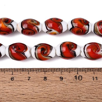Handmade Gold Sand Lampwork Beads Strands LAMP-Q041-09F-1