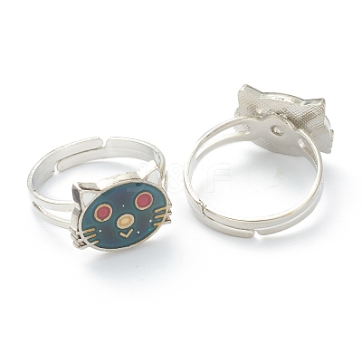 Adjustable Iron Finger Rings RJEW-B032-12P-1