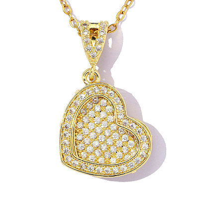 Brass Micro Pave Clear Cubic Zirconia Pendants CU-OY001-95G-1