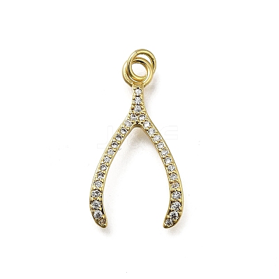 Brass Micro Pave Cubic Zirconia Pendants KK-C090-08A-G-1