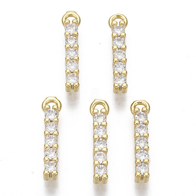 Brass Micro Pave Cubic Zirconia Charms X-KK-T060-05-I-G-NF-1