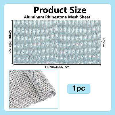 Aluminum Rhinestone Mesh Sheets DIY-WH0816-125-1