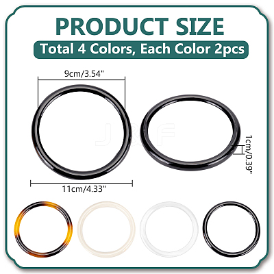 8Pcs 4 Colors PVC Braided Bag Handles DIY-PH0022-36-1