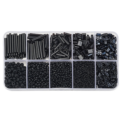 100G 10 Styles Frosted Opaque Glass Seed Beads Set SEED-GO0001-11D-1