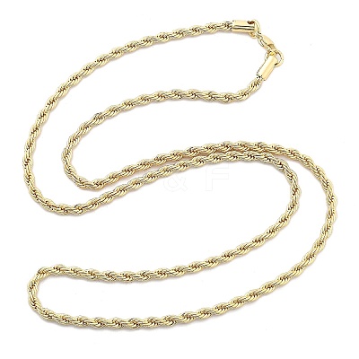 Brass Rope Chain Necklaces for Men Women NJEW-G160-09G-1