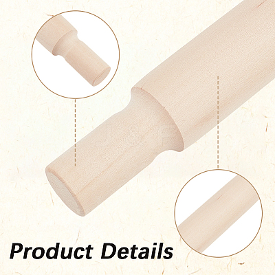 Wooden Rolling Pin AJEW-WH20141-42C-1