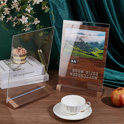 Rectangle Acrylic Table Card Stands Display Holder ODIS-WH0081-19-1