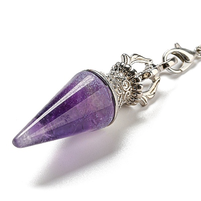 Gemstone Pointed Dowsing Pendulums AJEW-P113-01P-1