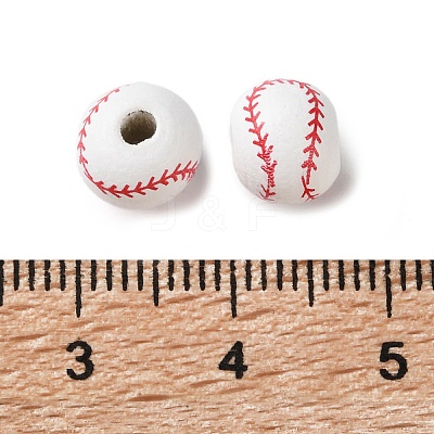 Spray Painted Wooden Beads WOOD-A029-07A-1