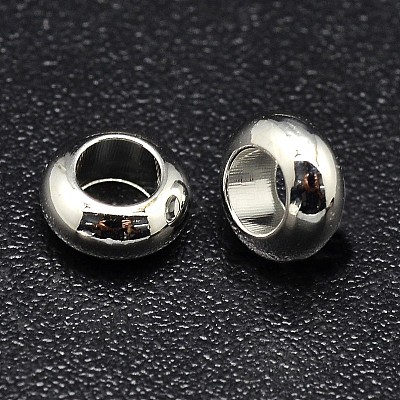Brass Flat Round Spacer Beads KK-M085-10S-NR-1