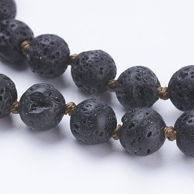 Natural Lava Rock Beaded Necklaces NJEW-P202-60-A18-1