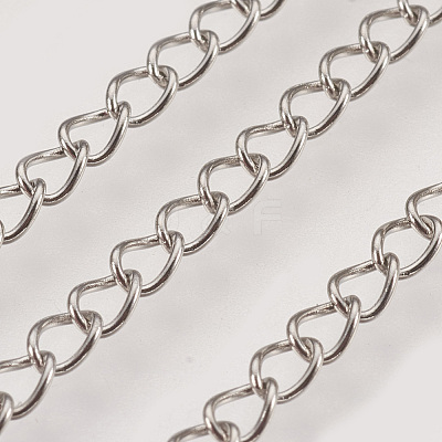Tarnish Resistant Handmade 304 Stainless Steel Curb Chains STAS-P200-11P-1