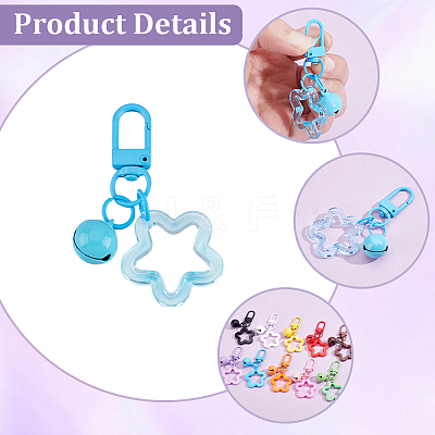 10Pcs 10 Colors Hollow Out Star Resin Pendant Decorations HJEW-BBC0001-42-1