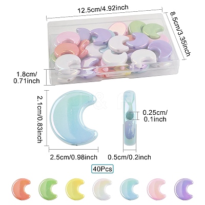 40Pcs UV Plating Opaque Acrylic Beads OACR-FS0002-29-1