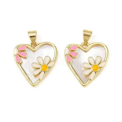 Brass Enamel Pendants X-KK-S526-52G-1