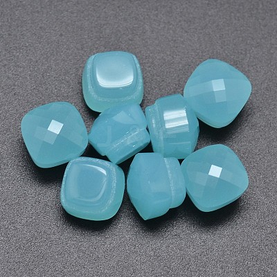 Faceted Cube Glass Cabochons X-GLAA-P011-02K-1
