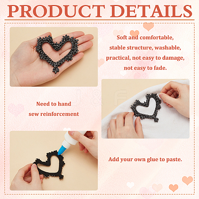 2Pcs Heart Rhinestone Garment Accessores FIND-FG0003-50-1