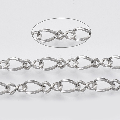 Non-Tarnish 304 Stainless Steel Figaro Chains X-STAS-R100-18-1
