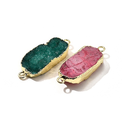 Natural Dyed Quartz Crystal Links Connector Charms G-K189-02LG-1