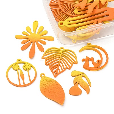 1 Set Spray Painted Alloy Charms FIND-YW0003-11A-1