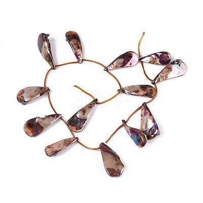AB Color Plated Dyed Natural Freshwater Shell Beads Strands SHEL-T020-55F-1