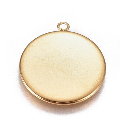 Ion Plating(IP) 304 Stainless Steel Pendant Cabochon Settings LS-X-STAS-G127-13-25mm-G-1