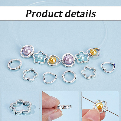 120Pcs 3 Styles Tibetan Style Alloy Bead Frames TIBE-SP0001-13-1