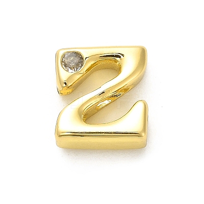 Rack Plating Brass Cubic Zirconia Beads KK-L210-008G-Z-1