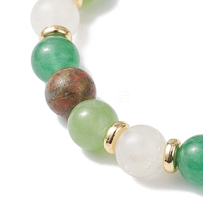 Natural Mixed Gemstone Round Beads Stretch Bracelets for Women BJEW-JB12631-02-1