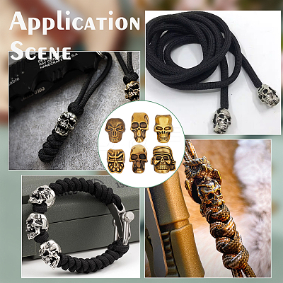 30Pcs 6 Styles Tibetan Style Alloy European Beads MPDL-PH0001-18AG-1