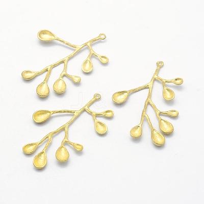 Brass Pendant Enamel Settings KK-F721-124C-RS-1