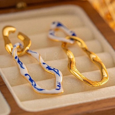 Alloy & Enamel Dangle Stud Earrings WG242C1-01-1