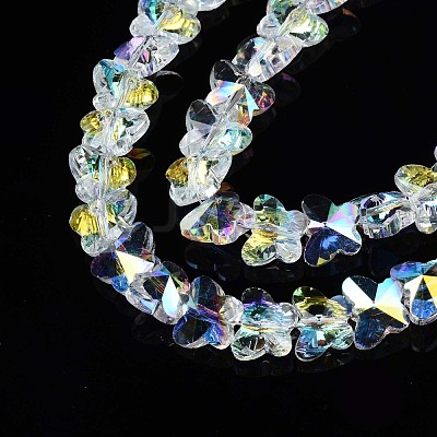 Electroplate Transparent Glass Beads Strands EGLA-N002-20A-B01-1