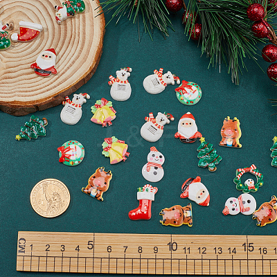 60Pcs 12 Styles Christmas Theme Resin Cabochons Sets CRES-GF0001-05-1