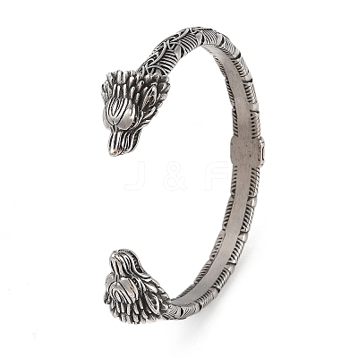 Viking 304 Stainless Steel Open Cuff Bangles for Men BJEW-U001-05A-AS-1