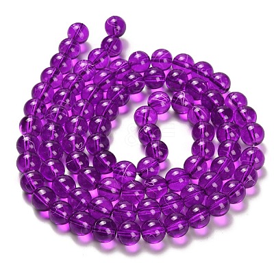 Drawbench Transparent Glass Beads Strands X-GLAD-Q012-10mm-20-1